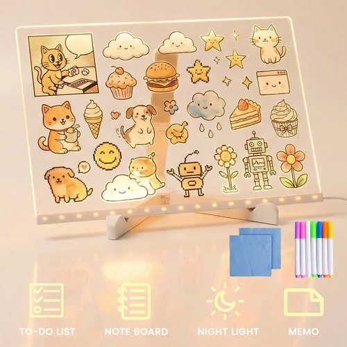 Note board drawing - board, led