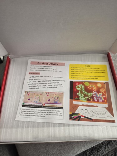 Led drawing board - board,led, note