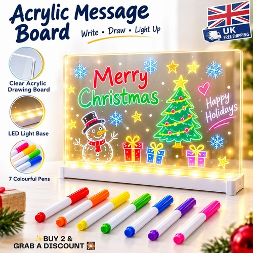 Led acrylic note board pens - led,