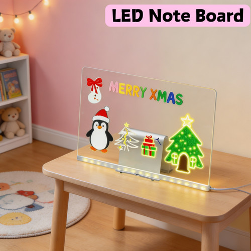 Led note board with - board, night