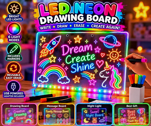 New led neon drawing - new, message